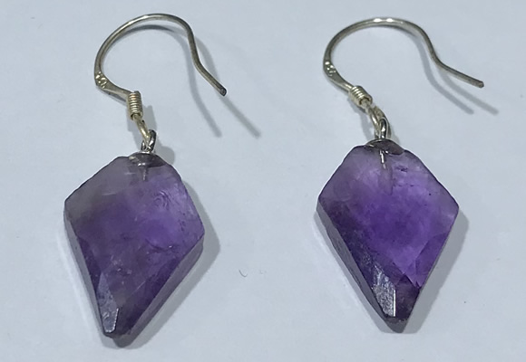 NGE423 11*16mm arrowhead-shaped amethyst earrings wholesale