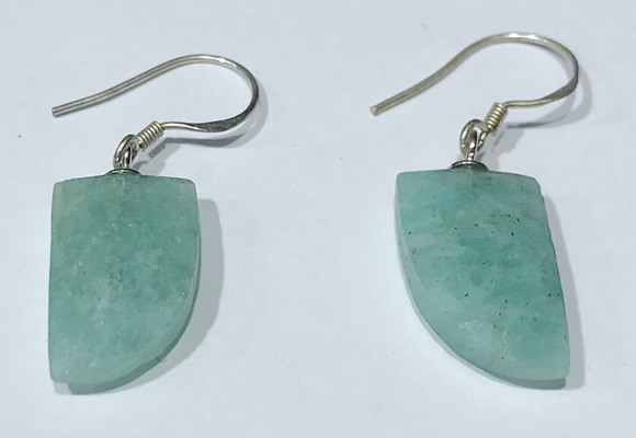 NGE424 10*15mm horn-shaped amazonite earrings wholesale