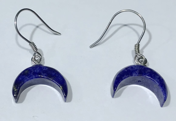 NGE434 10*14mm moon-shaped lapis lazuli earrings wholesale