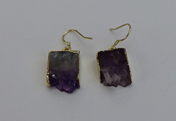 NGE5025 15*16mm - 15*20mm freeform druzy amethyst earrings