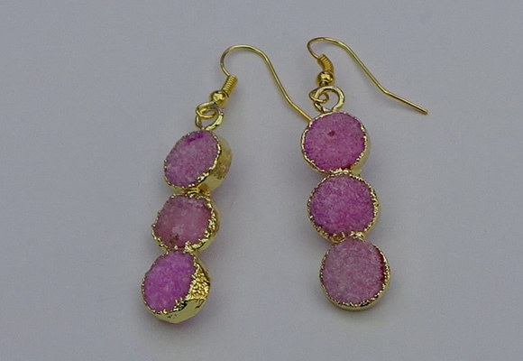 NGE5044 10*30mm - 10*32mm druzy agate gemstone earrings wholesale