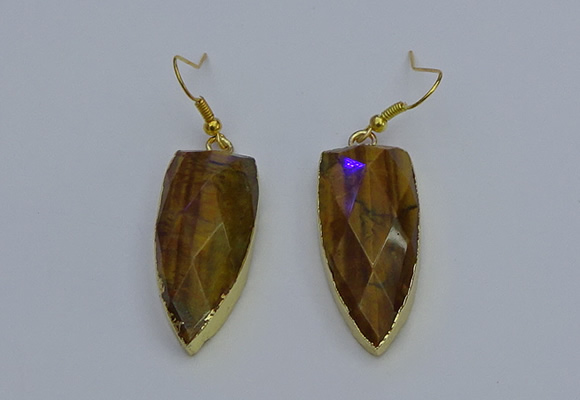 NGE5064 12*35mm - 15*40mm arrowhead yellow tiger eye pendants