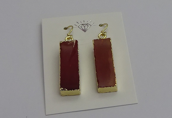 NGE5173 10*28mm - 10*30mm rectangle mookaite earrings