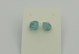 NGE5184 5*8mm - 6*10mm nuggets plated druzy quartz earrings