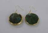 NGE59 30mm flat round agate gemstone earrings wholesale