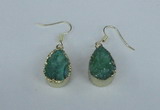 NGE83 13*18mm teardrop druzy agate gemstone earrings wholesale