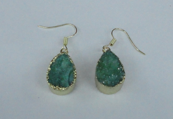 NGE83 13*18mm teardrop druzy agate gemstone earrings wholesale