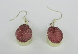 NGE86 15*20mm teardrop druzy agate gemstone earrings wholesale