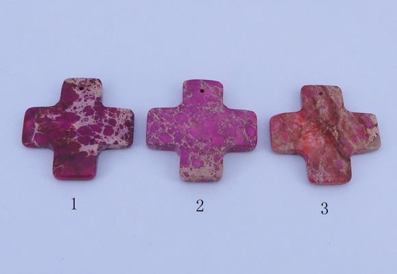 NGP03 5PCS 45*45mm cross dyed imperial jasper pendants wholesale