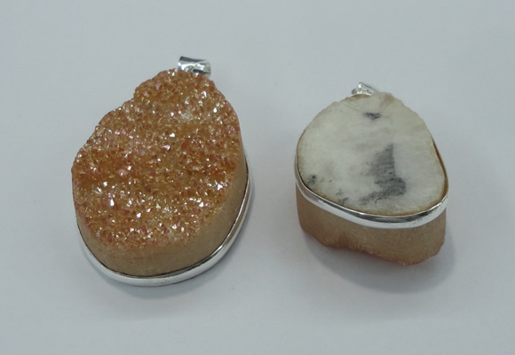 NGP1001 25*35mm - 35*45mm freeform druzy agate beads pendant