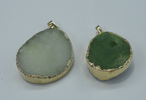 NGP1027 25*35mm - 35*45mm freeform druzy agate beads pendant