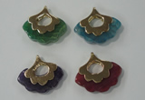 NGP1074 8*25*28mm agate gemstone pendants with brass setting
