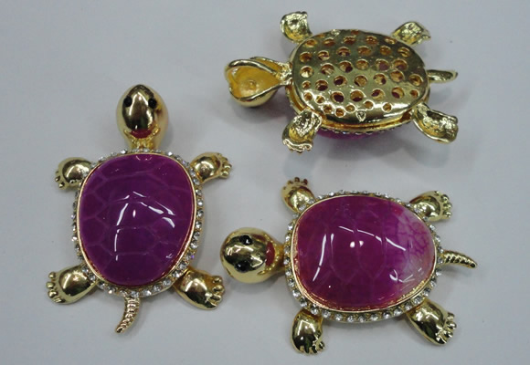 NGP1303 43*60mm tortoise agate pendants with crystal pave alloy settings