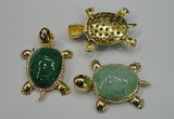 NGP1306 43*60mm tortoise agate pendants with crystal pave alloy settings