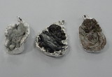 NGP1330 25*35mm - 35*45mm freeform agate pendants with brass setting