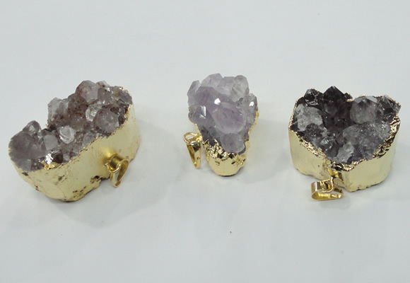 NGP1338 20*30mm - 30*40mm freeform agate pendants with brass setting