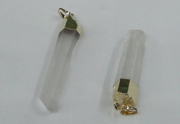 NGP1420 9*50mm - 11*60mm stick white crystal gemstone pendants