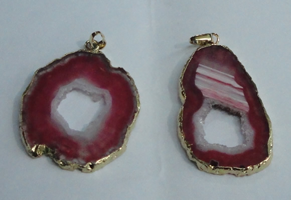 NGP1428 30*45mm - 45*55mm freeform plated druzy agate pendants