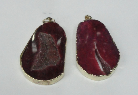 NGP1491 30*45mm - 40*50mm freeform plated druzy agate pendants