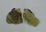 NGP1502 20*30mm - 25*50mm nuggets lemon quartz pendants
