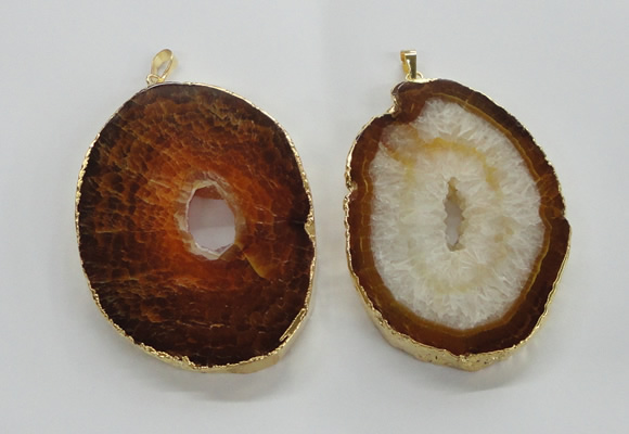 NGP1545 50*65mm - 55*75mm freeform druzy agate gemstone pendants
