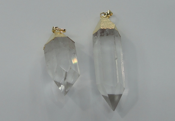 NGP1547 18*35mm - 15*50mm faceted nuggets white crystal pendants
