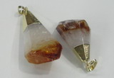 NGP1550 20*35mm - 25*45mm faceted nuggets citrine gemstone pendants