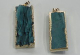 NGP1557 16*35mm - 18*40mm rectangle druzy agate pendants