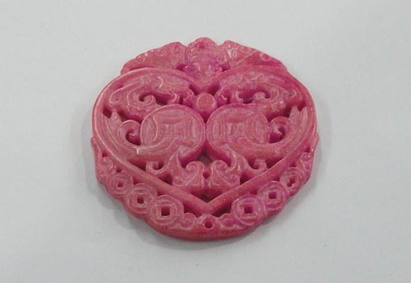 NGP1611 65*65mm Carved dyed natural hetian jade pendants wholesale