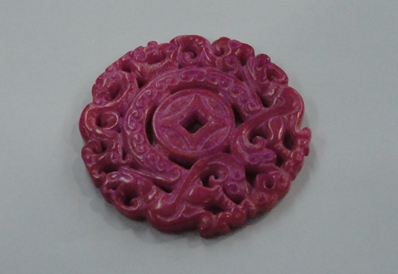NGP1612 65*65mm Carved dyed natural hetian jade pendants wholesale
