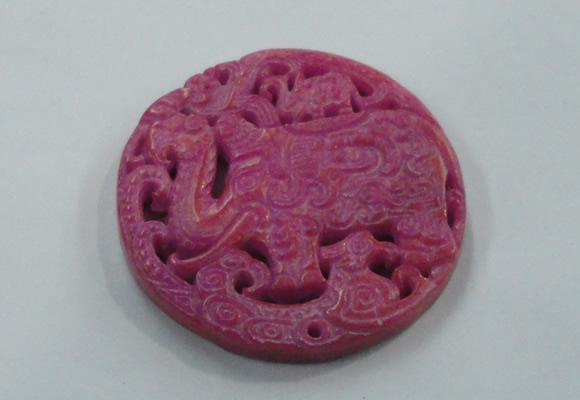 NGP1615 67*68mm Carved dyed natural hetian jade pendants wholesale