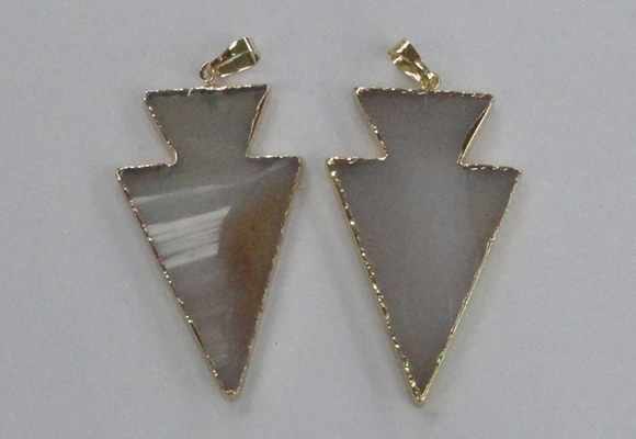 NGP1713 28*50mm - 30*55mm arrowhead agate gemstone pendants