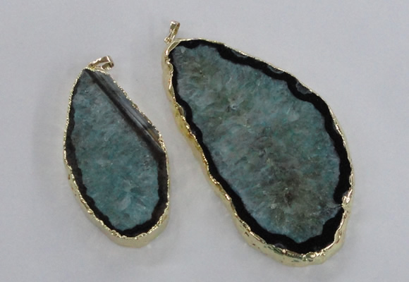 NGP1756 35*60mm - 50*80mm freeform druzy agate gemstone pendants