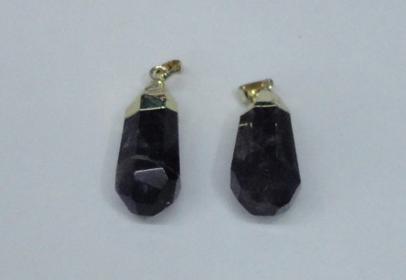 NGP1801 15*30mm - 12*35mm faceted nuggets amethyst pendants