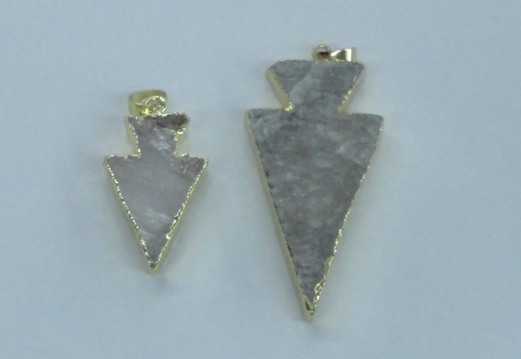 NGP1816 18*38mm - 28*45mm arrowhead druzy agate gemstone pendants