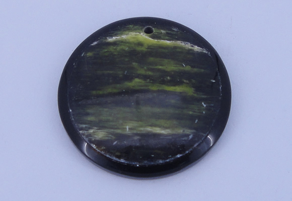 NGP182 40mm flat round fiery dragon fruit stone pendant jewelry
