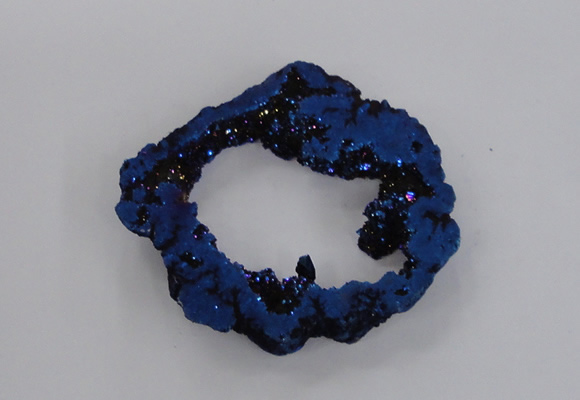 NGP1849 45*55mm - 55*60mm donut plated druzy agate pendants