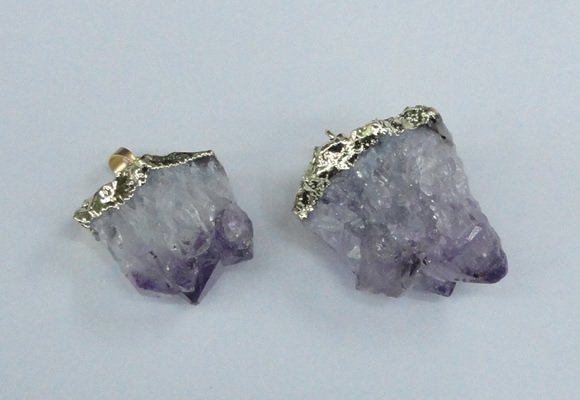 NGP1859 20*25mm - 30*40mm nuggets druzy amethyst pendants