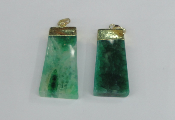 NGP1909 18*40mm - 20*50mm trapezoid agate gemstone pendants
