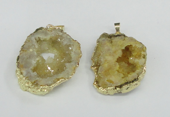 NGP1958 30*40mm - 40*50mm freeform druzy agate gemstone pendants