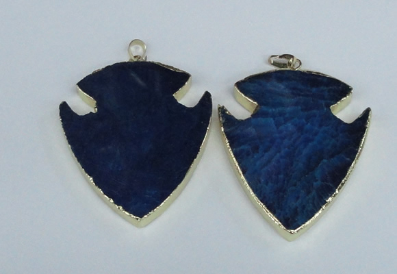 NGP1964 47*57mm arrowhead agate gemstone pendants wholesale