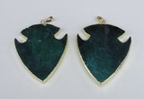 NGP1965 47*57mm arrowhead agate gemstone pendants wholesale