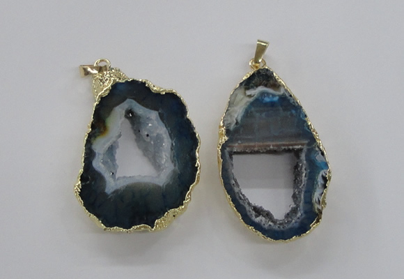 NGP1971 25*40mm - 30*50mm freeform druzy agate gemstone pendants