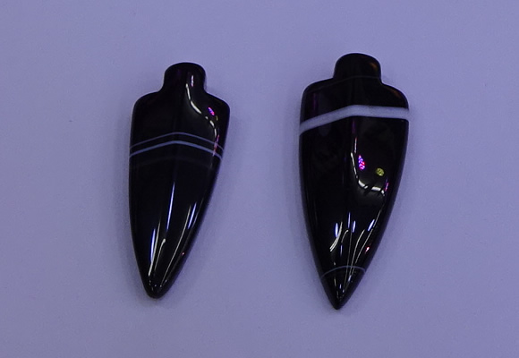 NGP2050 15*40mm - 18*45mm arrowhead striped agate pendants