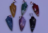 NGP2063 15*40mm - 18*45mm arrowhead striped agate pendants