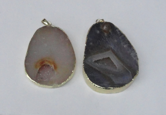 NGP2214 30*40mm - 40*45mm freeform druzy agate gemstone pendants