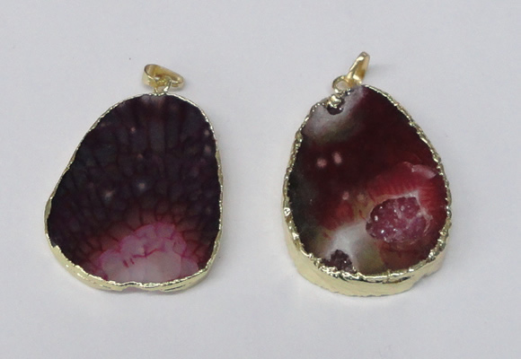 NGP2217 30*40mm - 40*45mm freeform druzy agate gemstone pendants