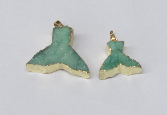 NGP2230 20*25mm - 22*30mm fishtail druzy agate gemstone pendants