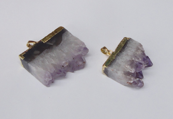 NGP2252 25*35mm - 35*40mm freeform druzy amethyst pendants