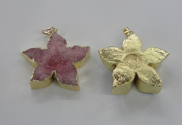 NGP2263 38*40mm - 42*45mm star druzy agate gemstone pendants